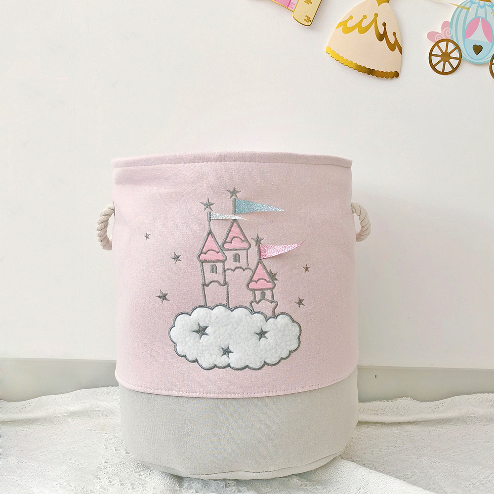 Baby Products Basket - Grande cesto per la biancheria rosa,