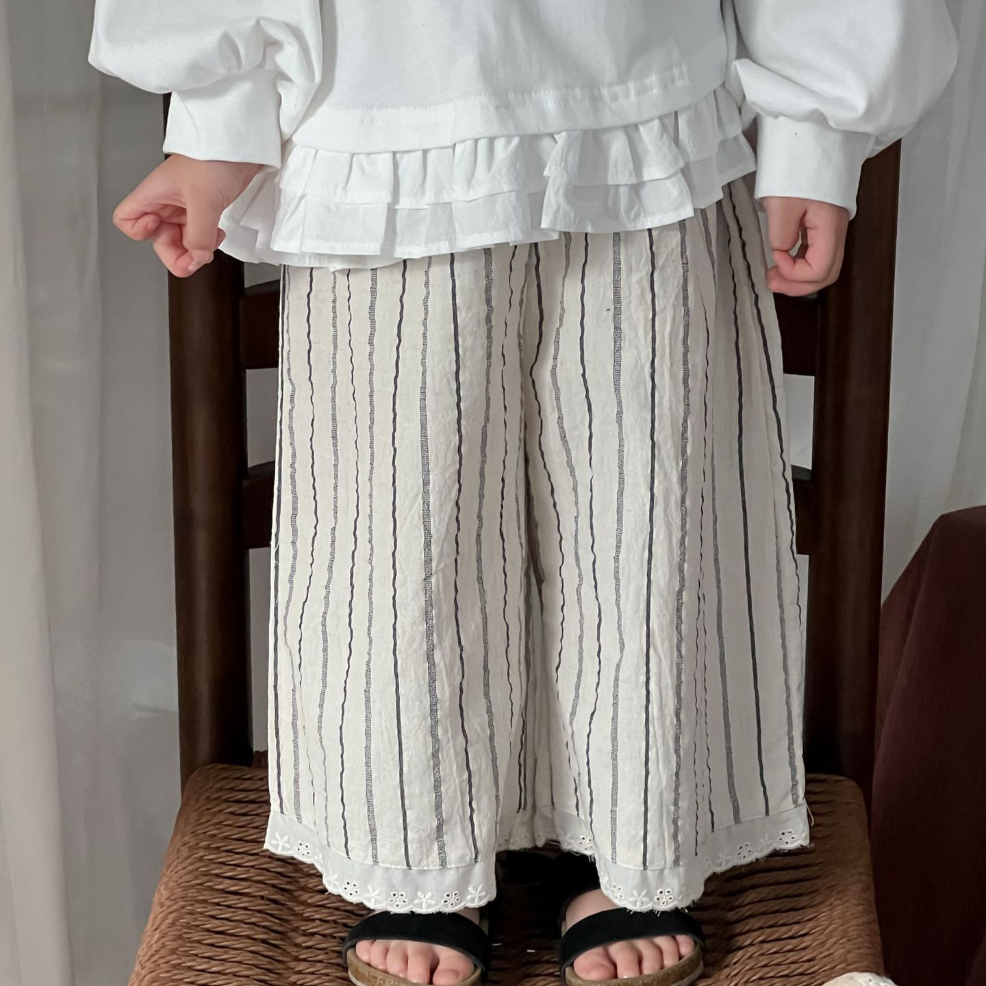 Baby Products Korean - 2025 Pantaloni di pizzo allentati retrò