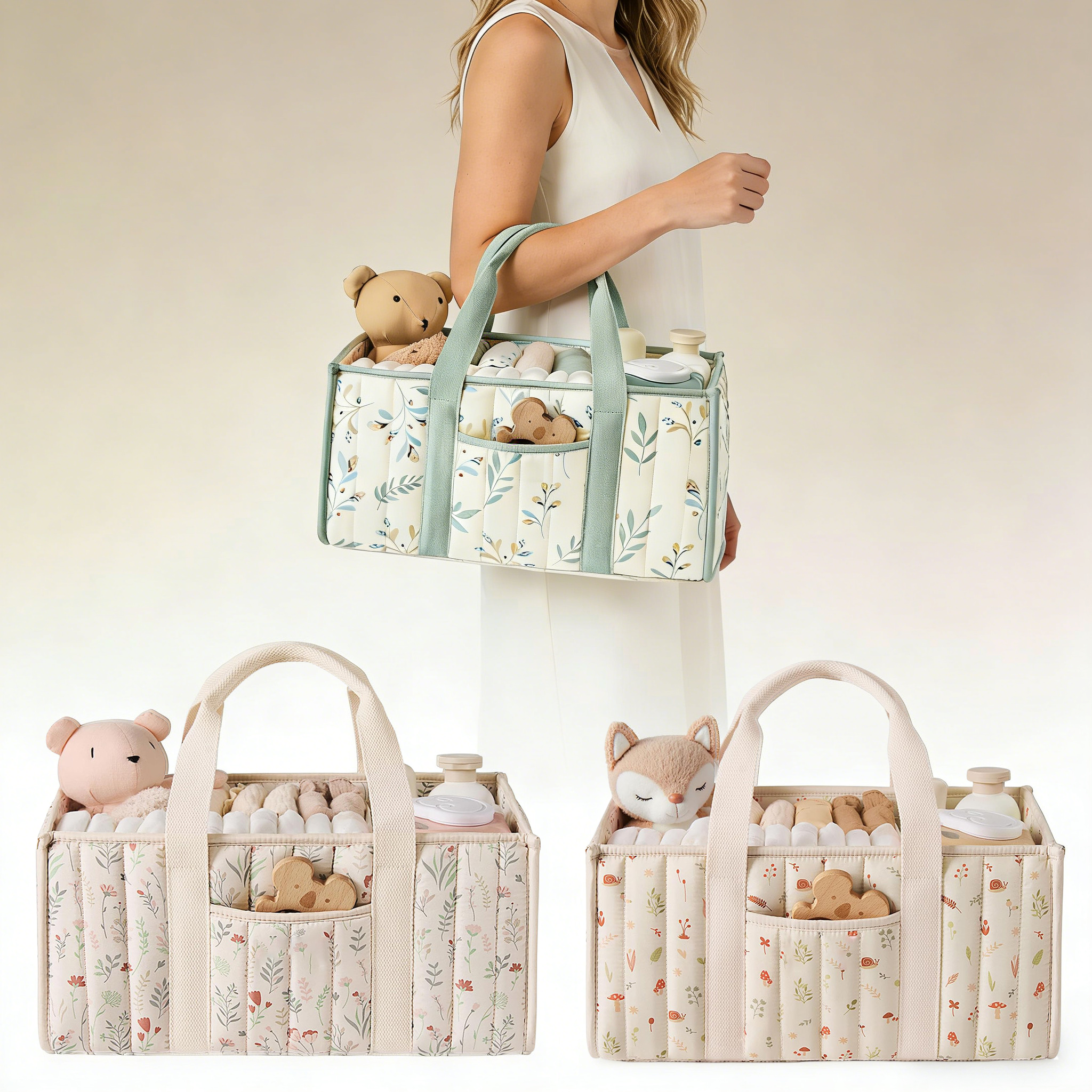 Baby Products Basket - Organizer per pannolini, elegante cestino portaoggetti