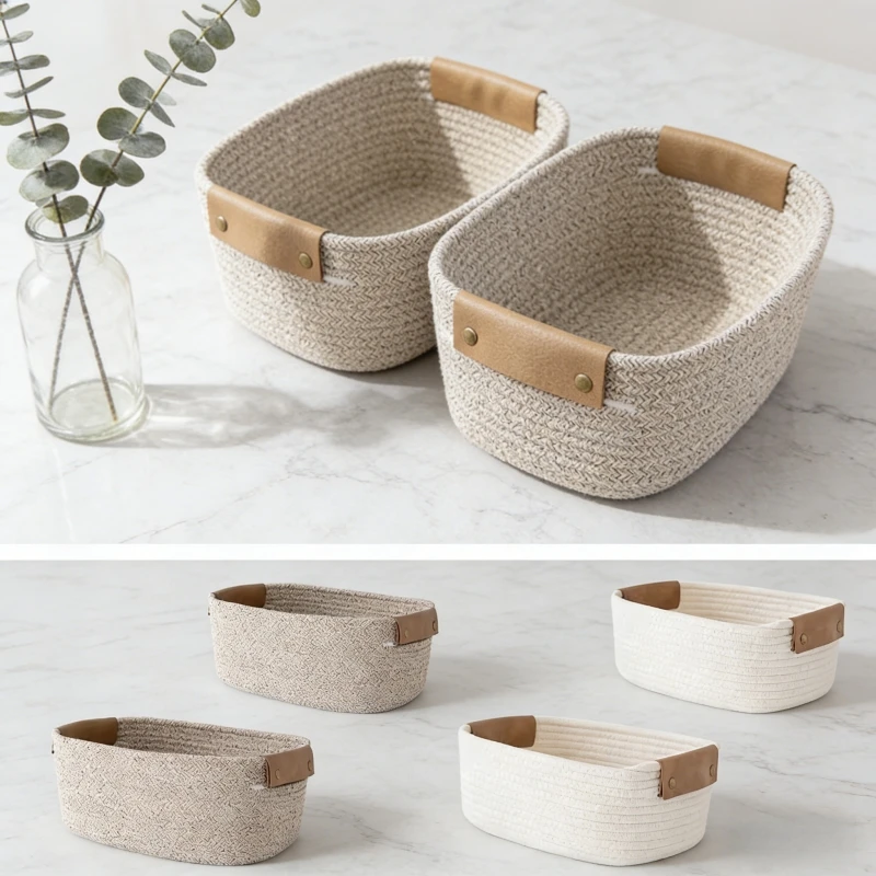 Baby Products Basket - Cestino portaoggetti da scrivania in corda