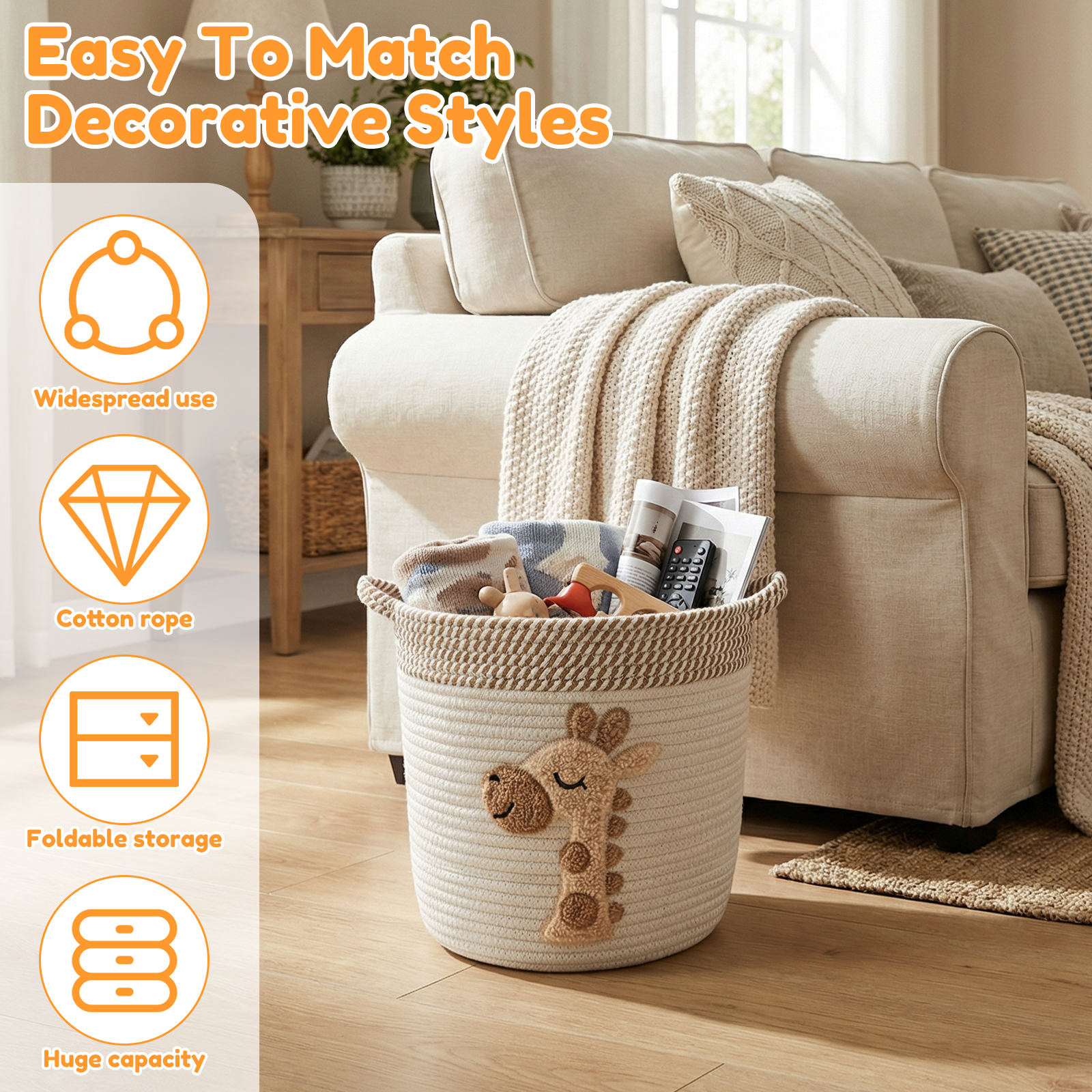 Cesto portaoggetti in corda di - Baby Products Basket recensione e prezzo
